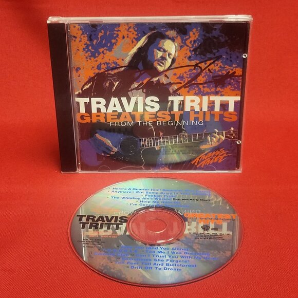 Travis Tritt Greatest Hits From The Beginning CD 1995 Signed - Picture 7 of 8